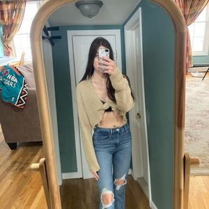 Beige cutout sweater in size small from Forever 21.
